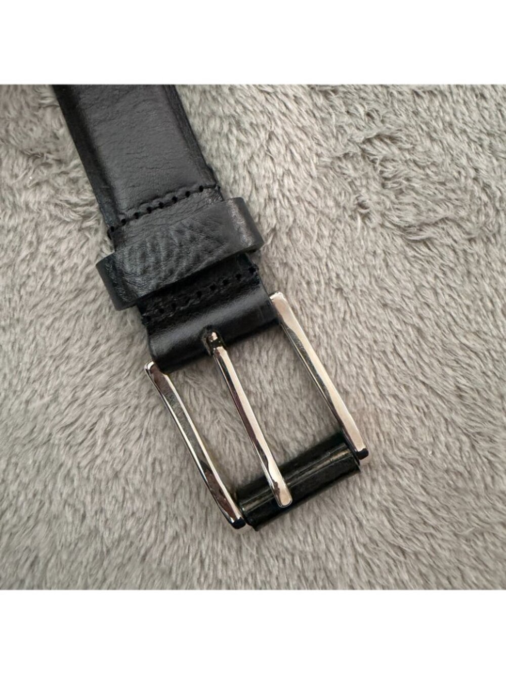 Sangiorgio Black Leather Belt Mens size 38 Made In Italy - Picture 2 of 7